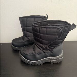 Toddler Black Quilted Winter Boots